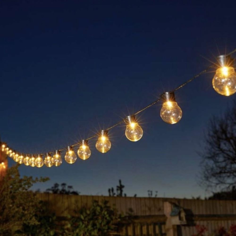 Guirlande solaire globulb 40 ampoules blanc chaud