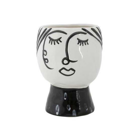 Vase pot visage en porcelaine
