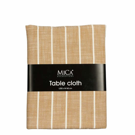 Mica decorations alivo nappe de table - l250 x l140 cm - coton biologique - brun, blanc