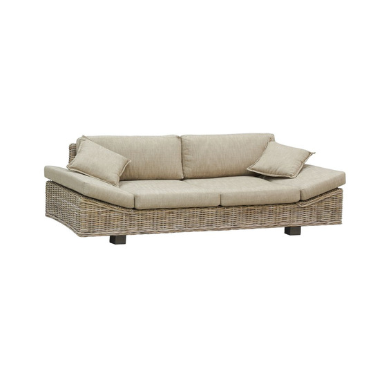 Canapé en poelet et tissu meridional