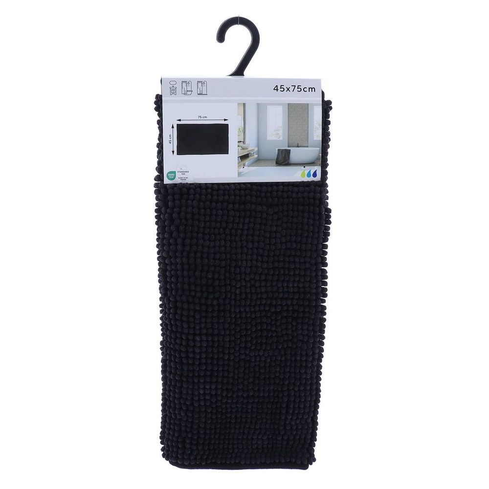 Tapis microfibre boules uni 45x75cm - noir