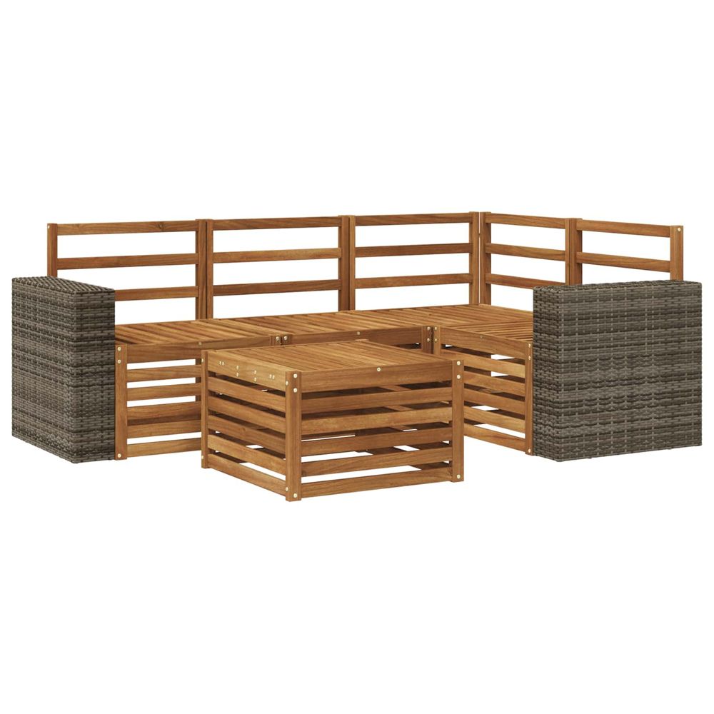 Ensemble de canapés d'extérieur 5 pc naturel polyester