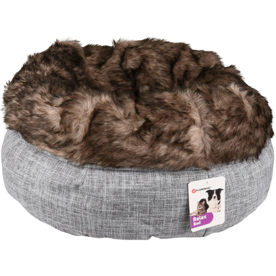 Panier rond ø 45 cm x 25 cm panier amadeo couleur gris brun pour chat