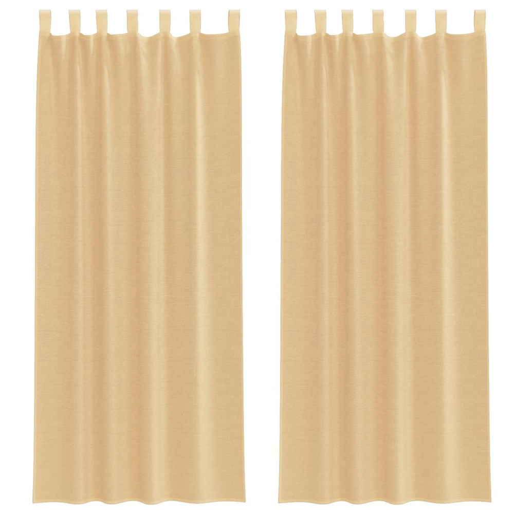 Rideaux en voile avec passe-tringles 2 pcs sable