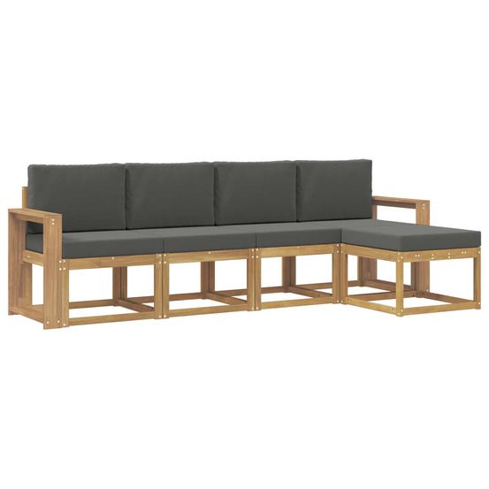 Ensemble de canapés d'extérieur 5 pc blanc et anthracite