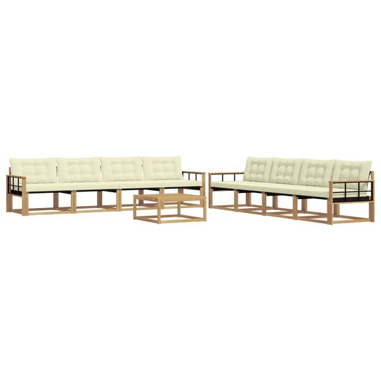 Ensemble de canapés d'extérieur 9 pc blanc et crème