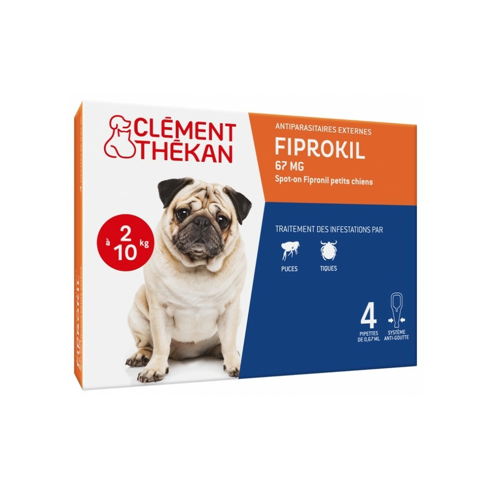Fiprokil duo chien 2-10 kg - clement thekan 4 pipettes