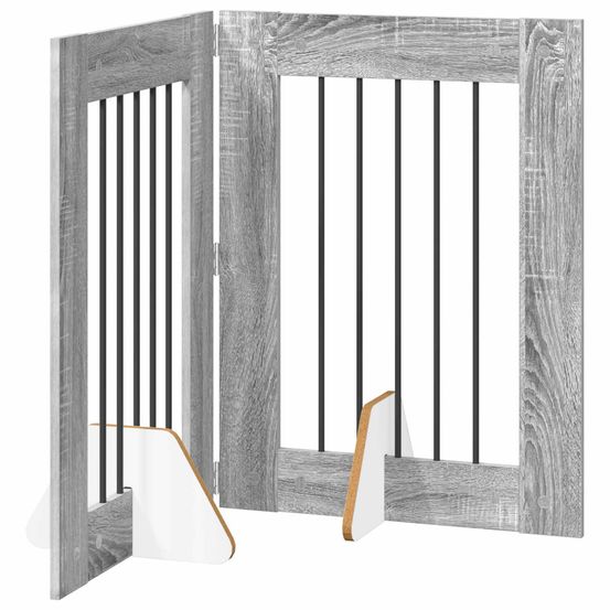 Porte de chien pliable avec supports 2 pc sonoma gris 120,5 cm