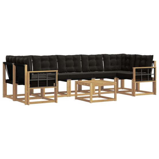 Ensemble de canapés d'extérieur 8 pc blanc et noir