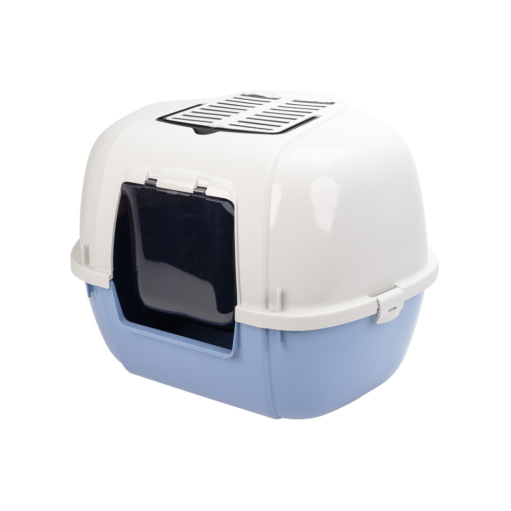 Ferplast bac litiere pour chat, maison de toilette pour chat, bac à litière d'angle, 2 filtres à charbon actif anti-odeur inclus,