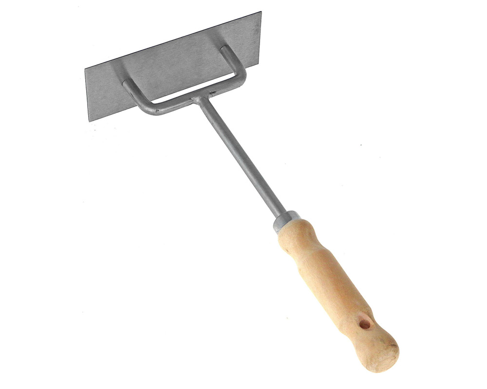 Racle à litière pour poulailler, clapier • raclette métal avec poignée en bois