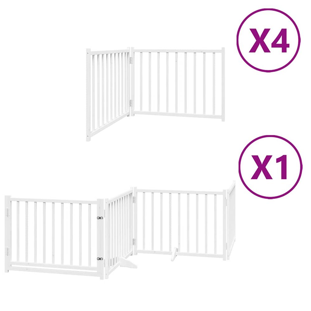 Barrière pour chien porte pliable 12 panneaux bois de peuplier
