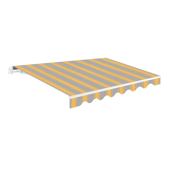 Store banne manuel 3x2,5m jaune - toile polyester – structure aluminium inclinable réglable