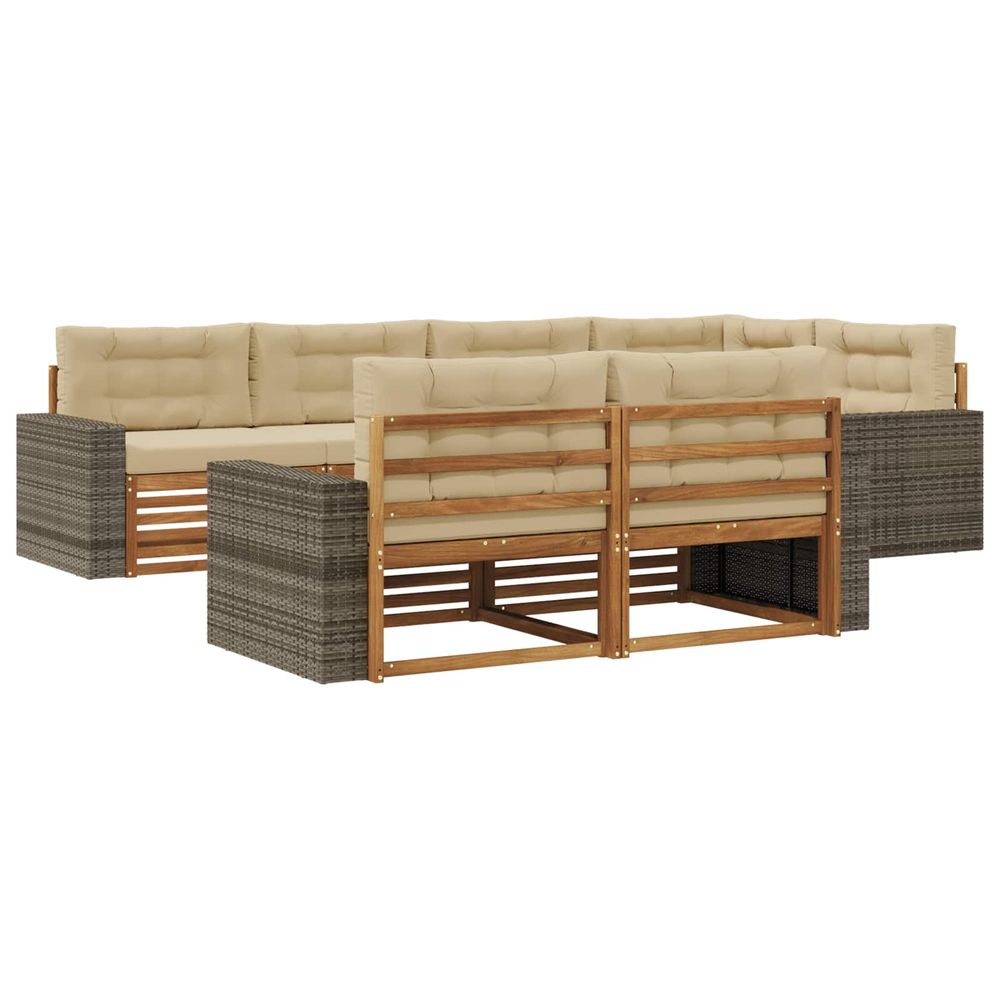 Ensemble de canapés d'extérieur 7 pc naturel et beige