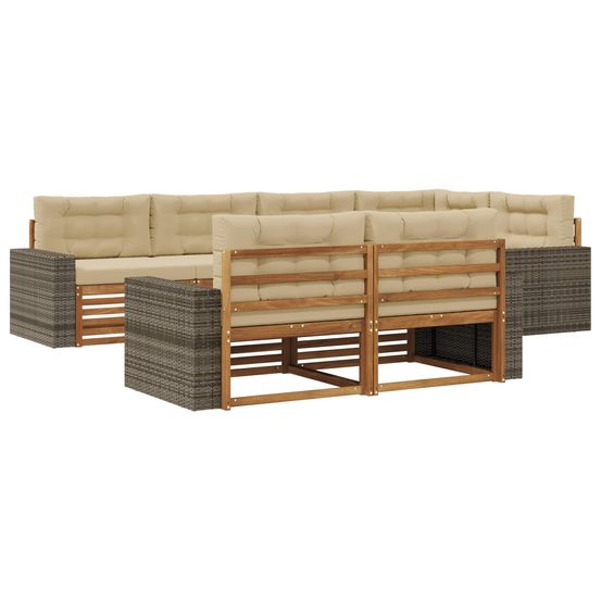 Ensemble de canapés d'extérieur 7 pc naturel et beige