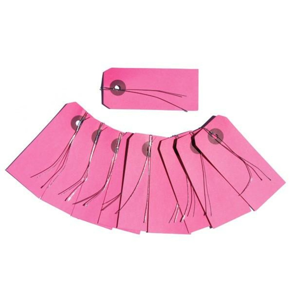 Etiquettes rose avec fil métallique x 10