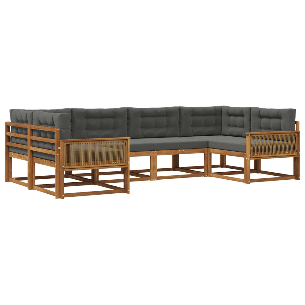 Ensemble de canapés d'extérieur 6 pcs naturel et anthracite