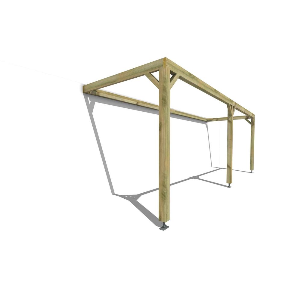 Pergola bois • 7m x 2m • adossée • cadre simple • livraison comprise