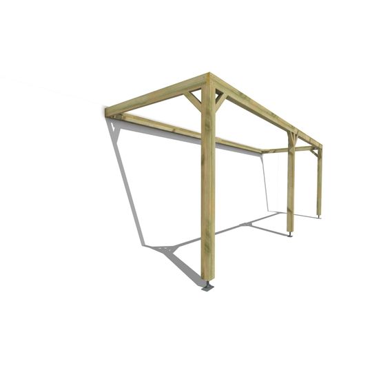 Pergola bois • 7m x 2m • adossée • cadre simple • livraison comprise
