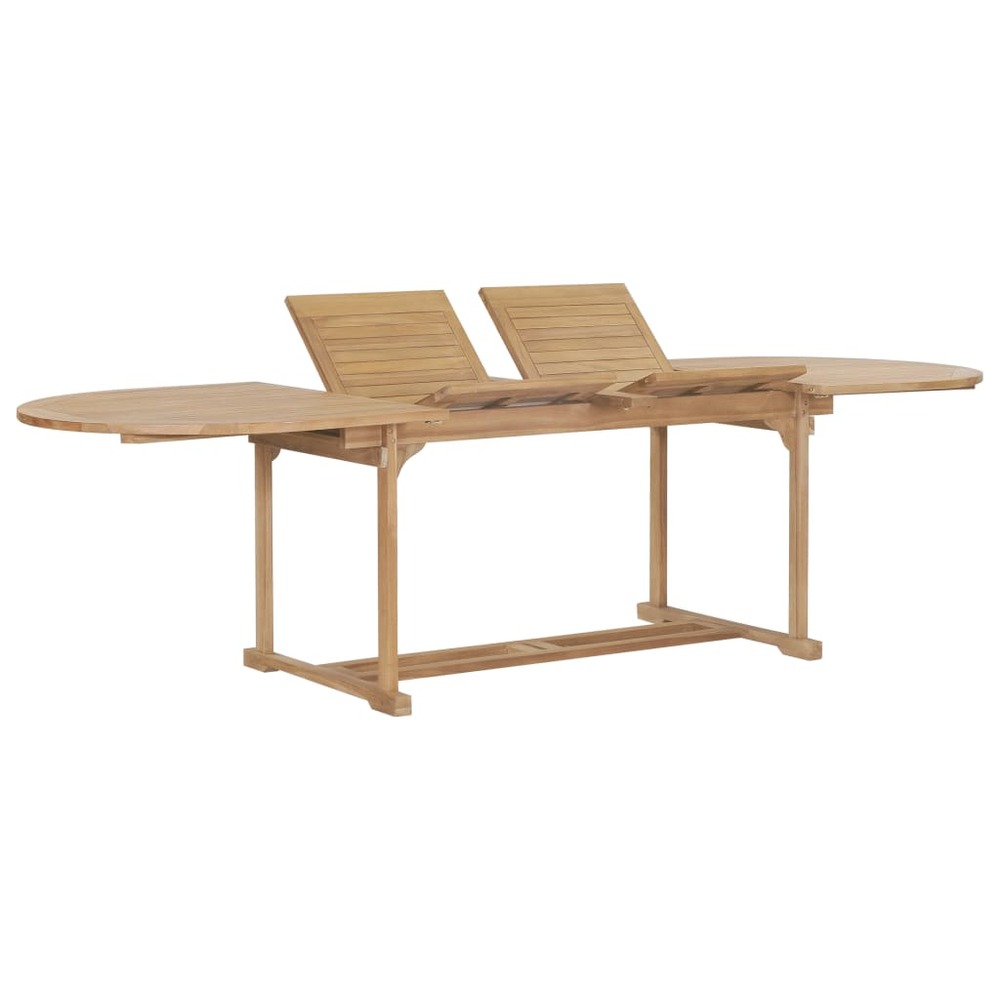 Table extensible de jardin 180-280x100x75 cm teck solide ovale
