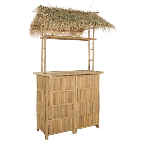 Table de bar extérieure naturel 115 x 95 x 215 cm bambou