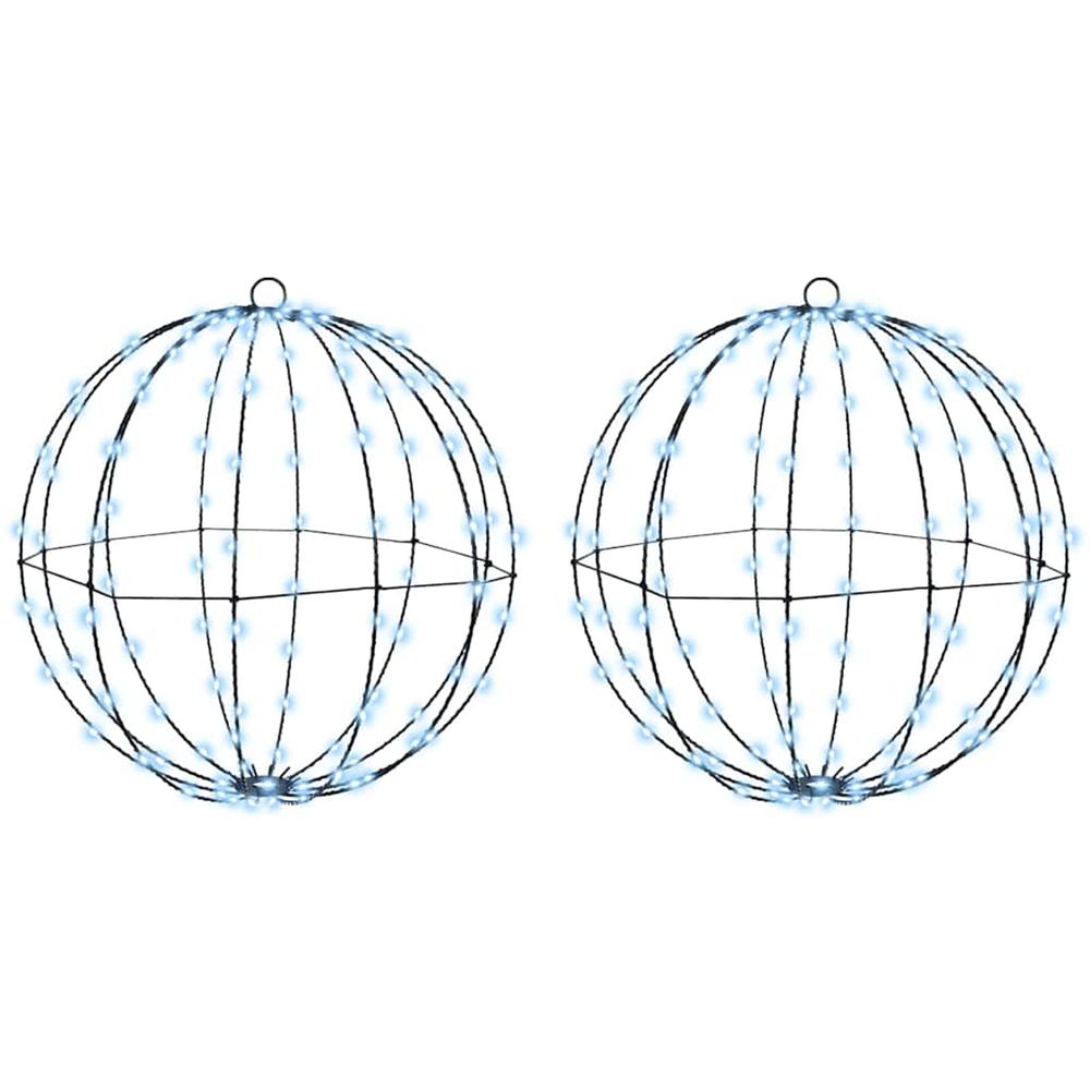 Boule avec 320 led 2 pcs blanc froid 50,5 x 50,5 x 52 cm métal