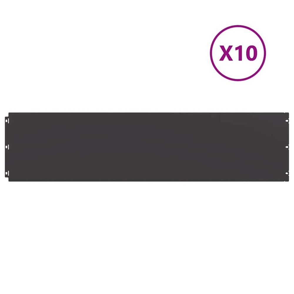 Bordure de pelouse 10 pc 25 x 103 cm acier noir
