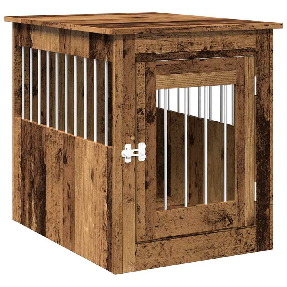 Meuble de cage chiens vieux bois 55x75x65 cm bois d'ingénierie