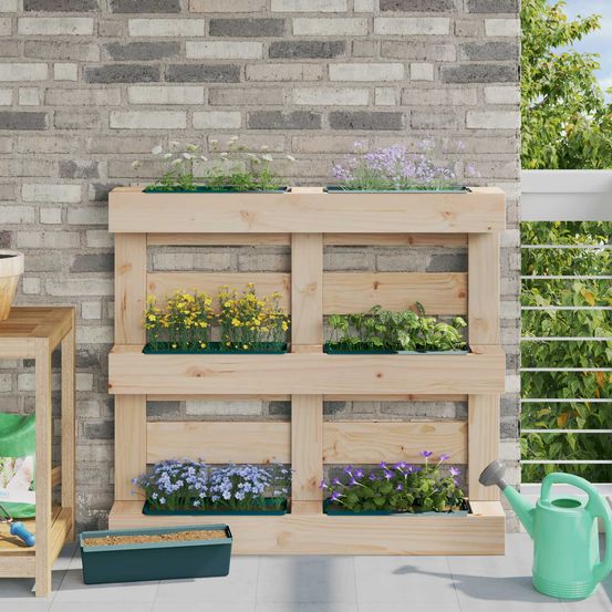 Bacs plantes modulaires polypropylène extérieur décoration verticale palette euro 12pcs vert