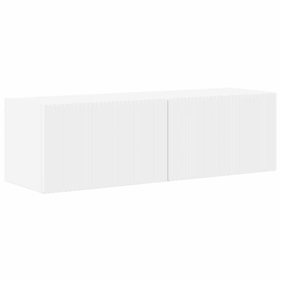 Meuble tv mural blanc 60 x 31 x 29.5 cm bois d'ingénierie