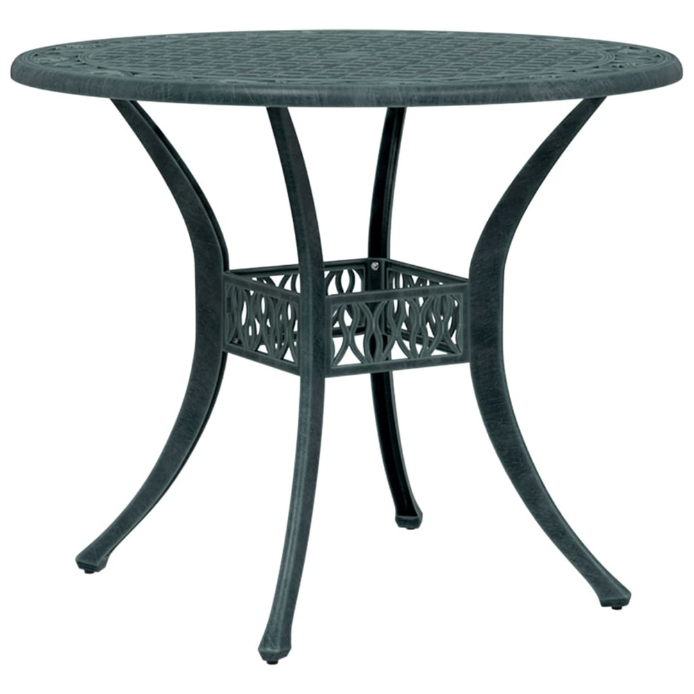 Table de jardin vert ø90x75 cm aluminium coulé