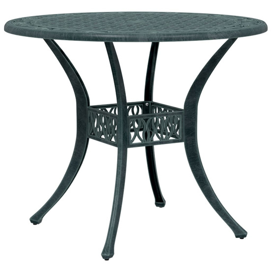 Table de jardin vert ø90x75 cm aluminium coulé