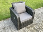 Chaise longue simple fauteuil en rotin canapé réglable terrasse mobilier de jardin extérieur avec rembourrage