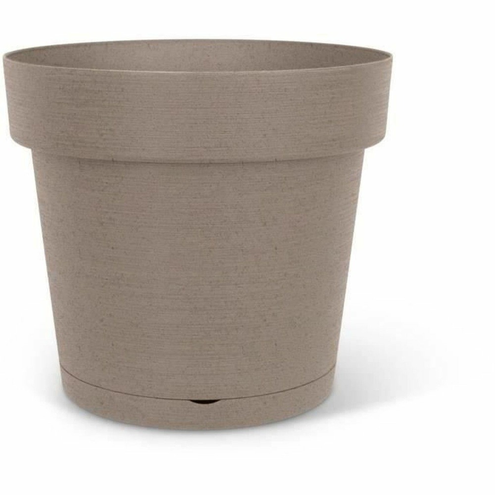 Pot à réserve d'eau glamour taupe 40 cm - surface granuleuse - intérieur/extérieur - design épuré