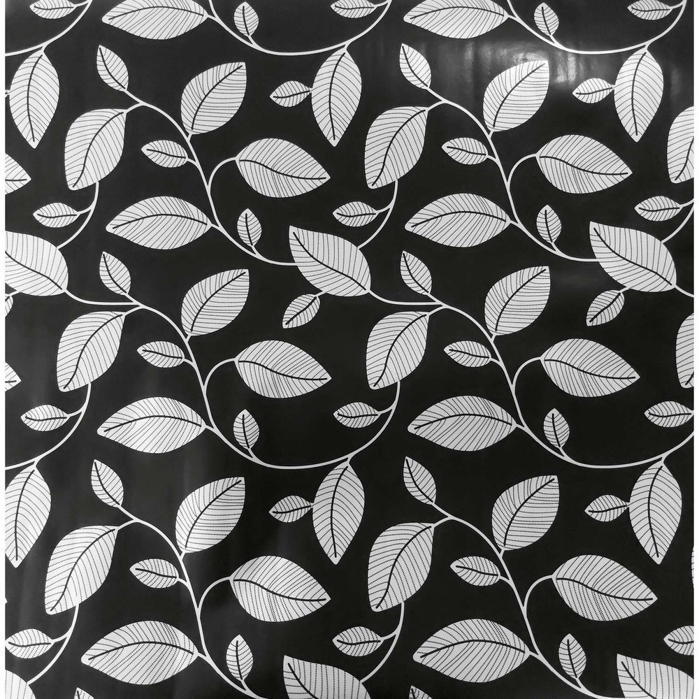 Adhésif décoratif à motifs feuilles - noir