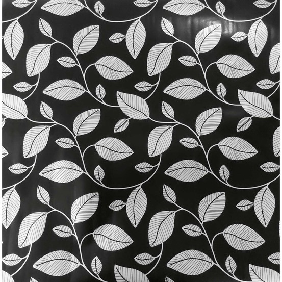 Adhésif décoratif à motifs feuilles - noir