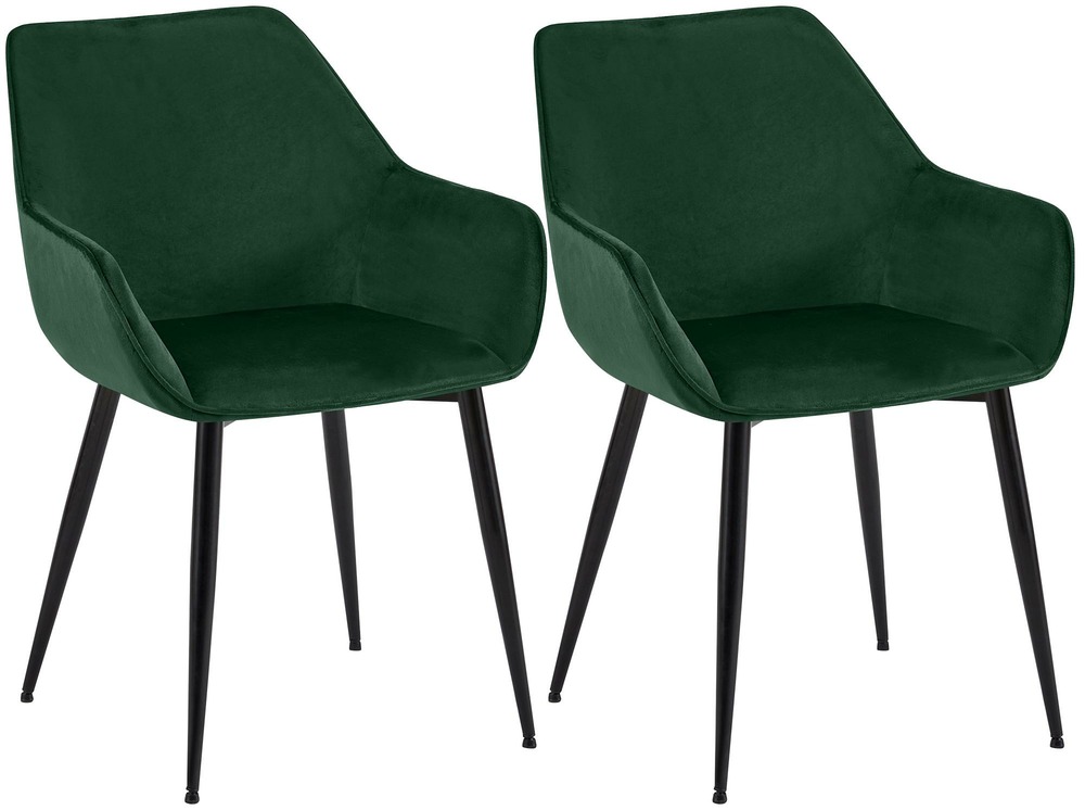 Lot de 2 chaises de salle à manger en velours vessa