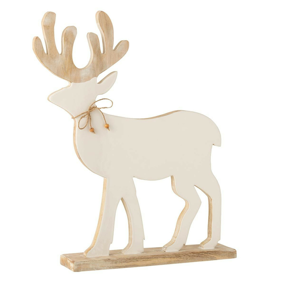 Statuette déco renne sur pied 56cm blanc