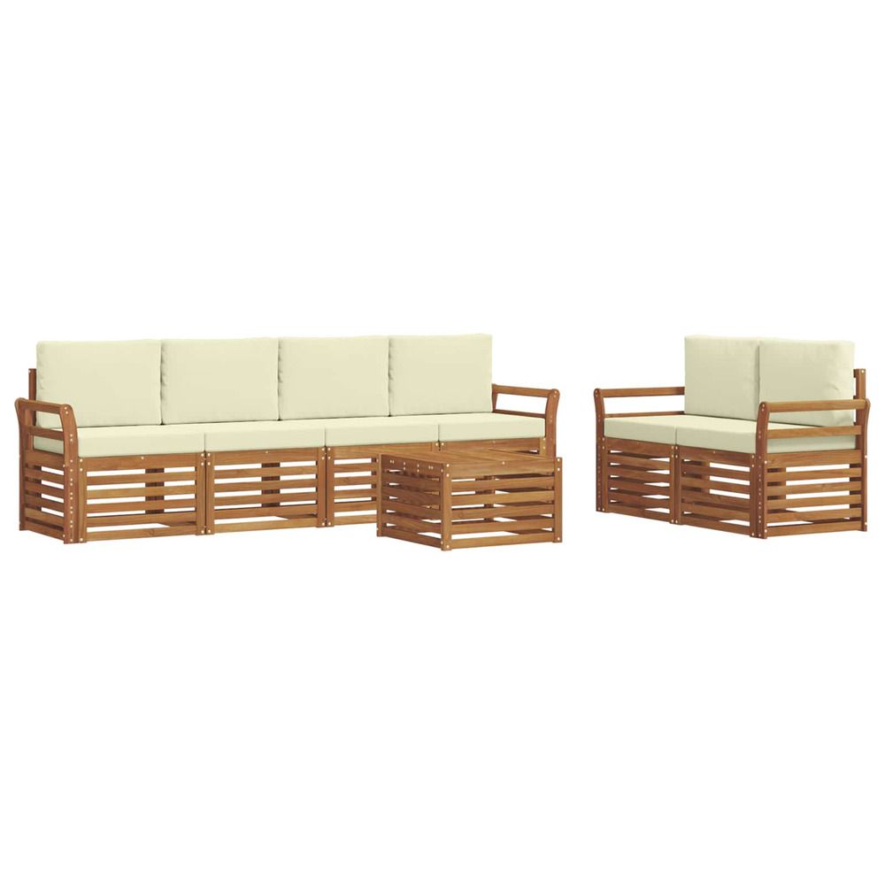 Ensemble de canapés d'extérieur 7 pc naturel et crème