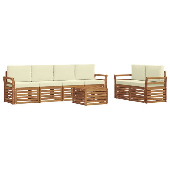 Ensemble de canapés d'extérieur 7 pc naturel et crème