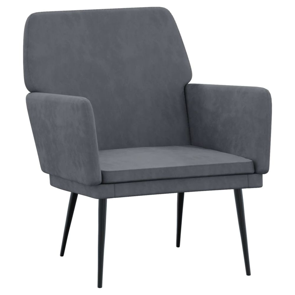 Fauteuil gris foncé 62x79x79 cm velours