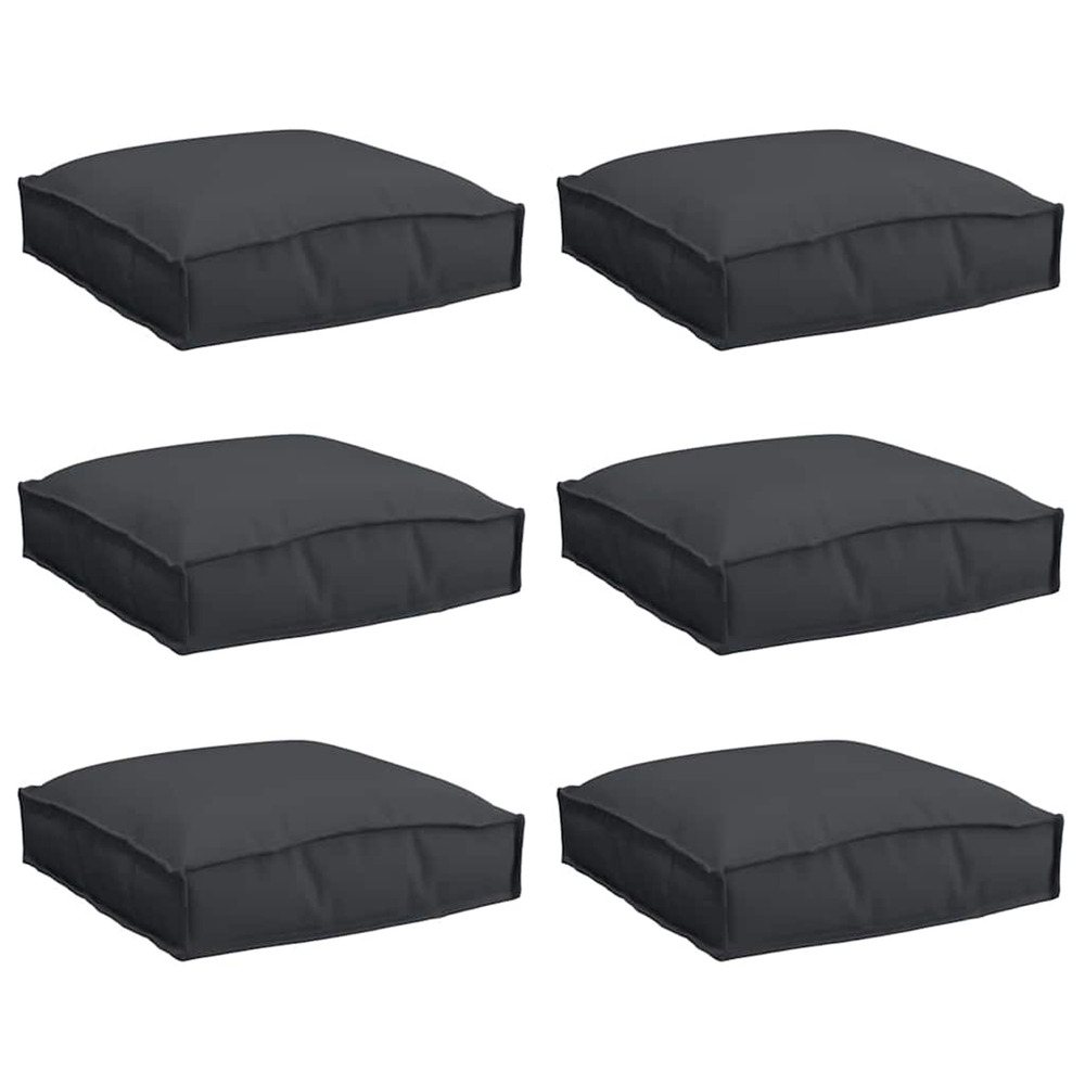 Coussin 6 pcs noir 40 x 40 x 8 cm tissu oxford