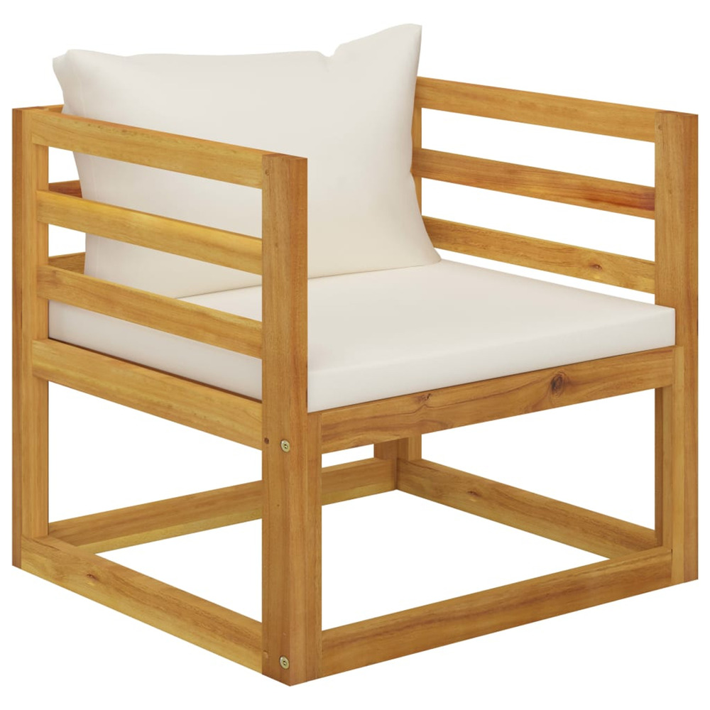 Chaise de jardin avec coussins crÃšme