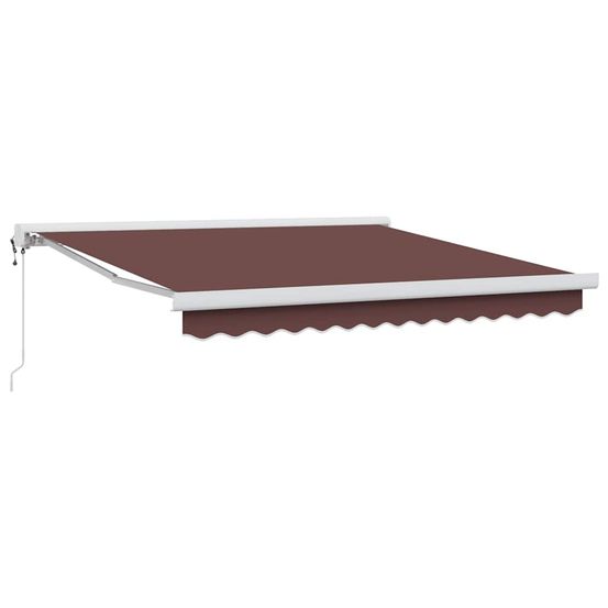 Auvent rétractable marron 300 x 250 cm tissu et métal