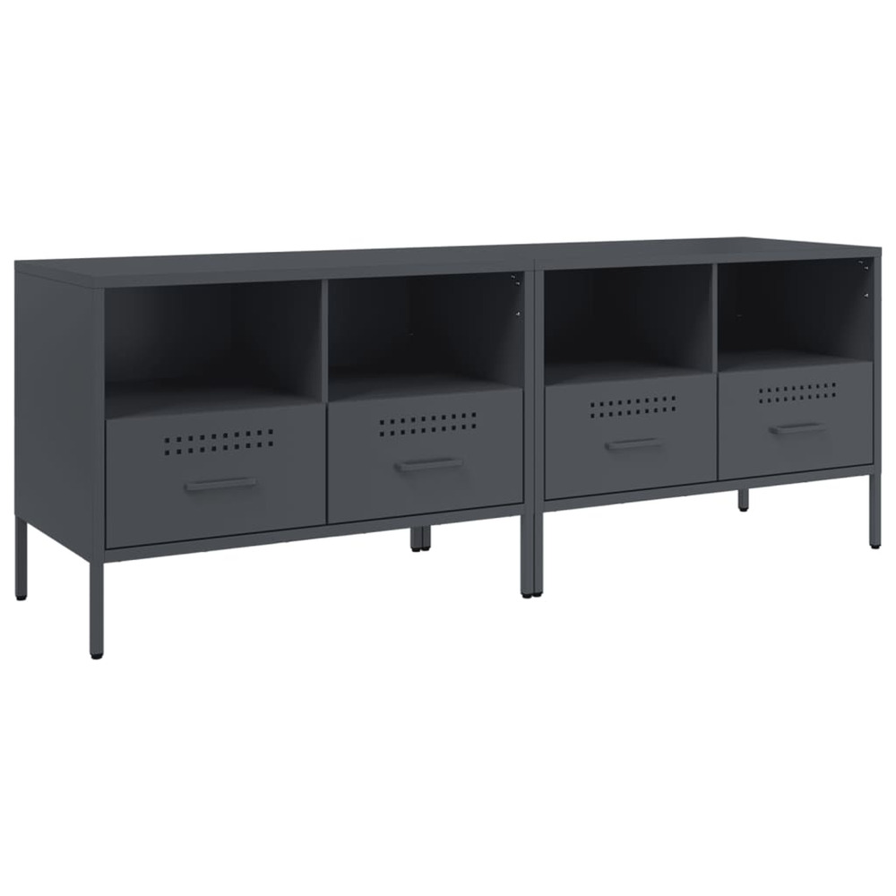 Meubles tv 2 pcs anthracite 68x39x50,5 cm acier