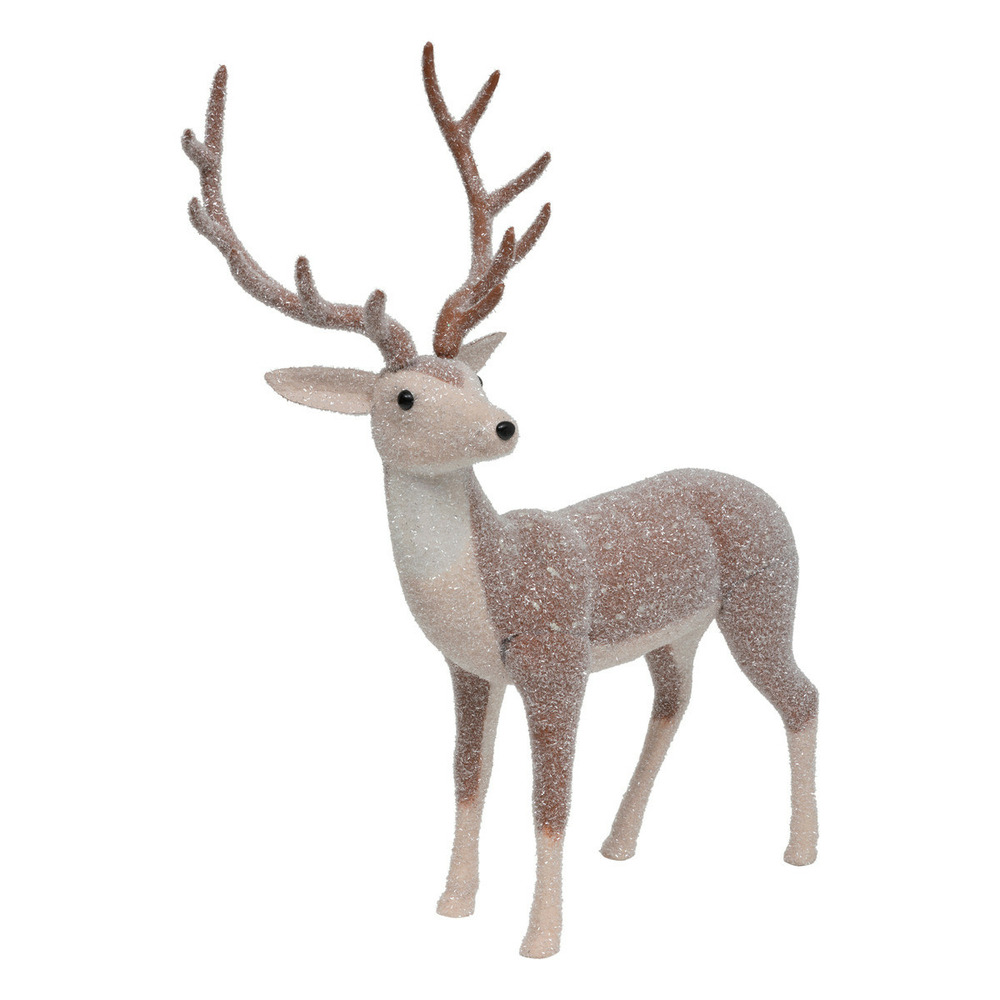 Déco noël magnifique renne aspect givré l 85 x h 110 cm
