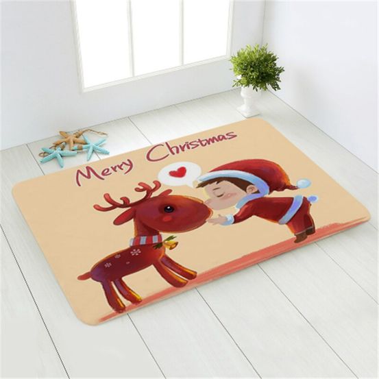 Tapis de noël - renne et enfant