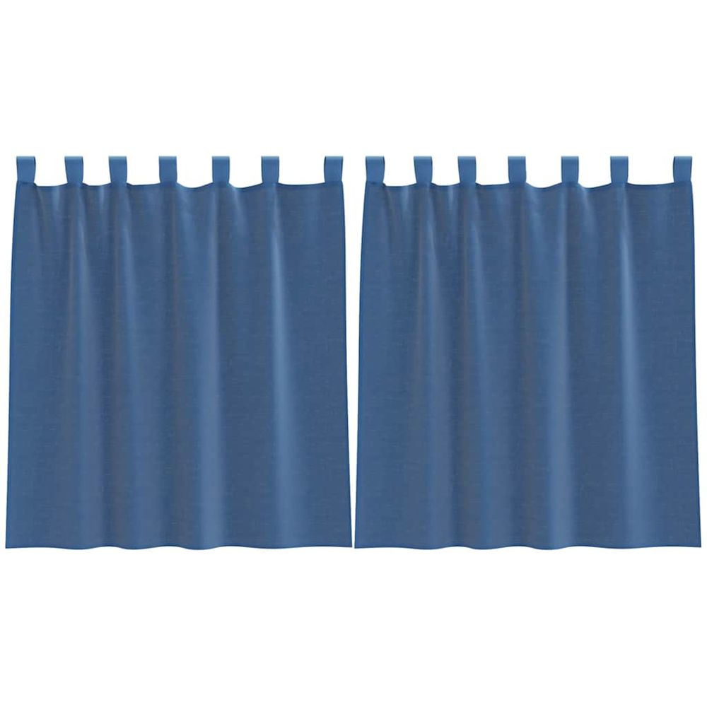 Rideaux en voile avec boucles 2 pcs bleu royal 140x140 cm