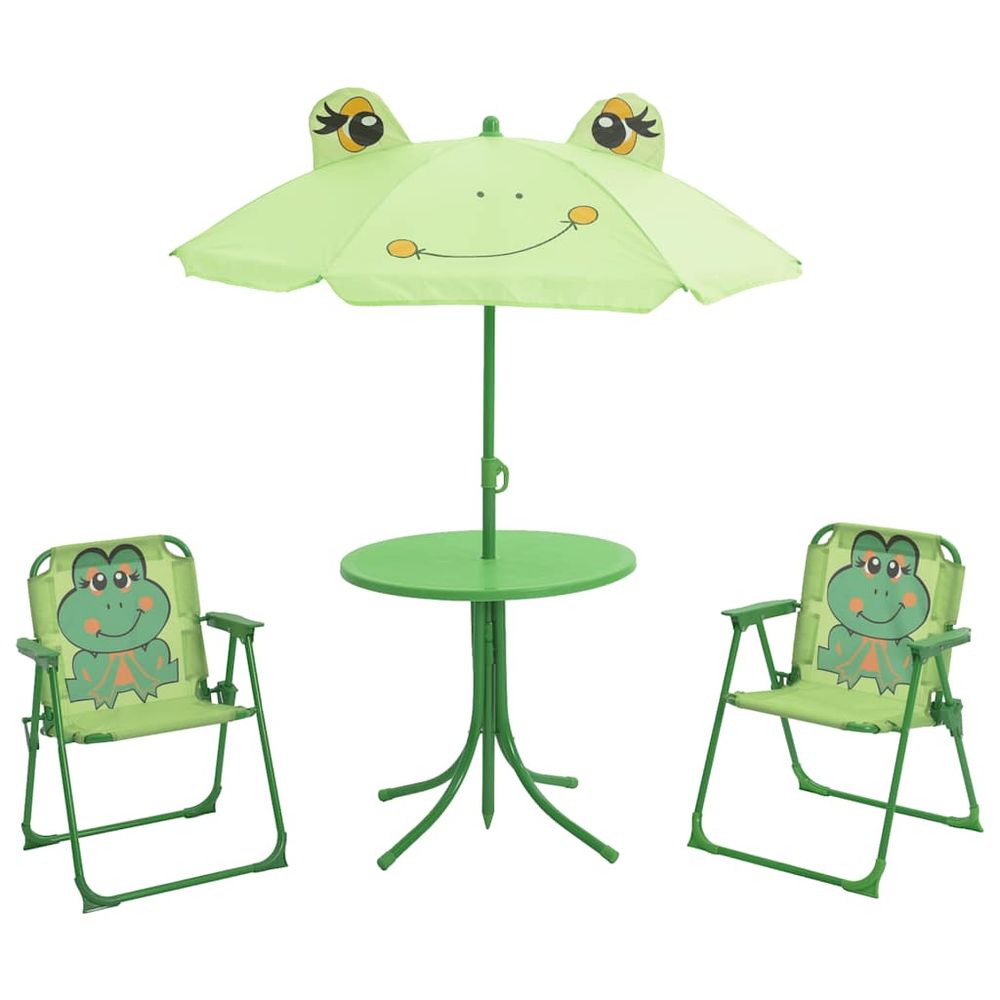 Ensemble de bistro avec parasol pour enfants 3 pcs vert