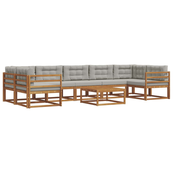 Ensemble de canapés d'extérieur 8 pcs gris naturel et clair